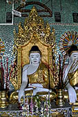 Myanmar - Sagaing, Umin Thounzeh (the 30 Caves), a colourful crescent-shaped colonnade within which there are 45 Buddha images. 